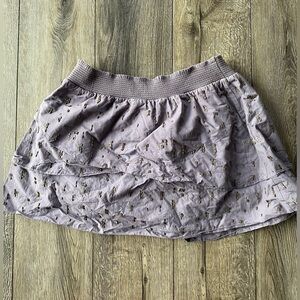 American Eagle Outfitters Grey Beaded Mini Skirt Pull-on Smocked Layered